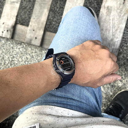 Casio Digital Men's Watch W-216H-2B Digital Resin Band Resin Glass Battery Life: 7 years