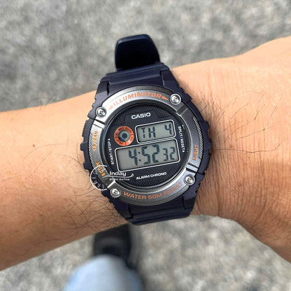 Casio Digital Men's Watch W-216H-2B Digital Resin Band Resin Glass Battery Life: 7 years