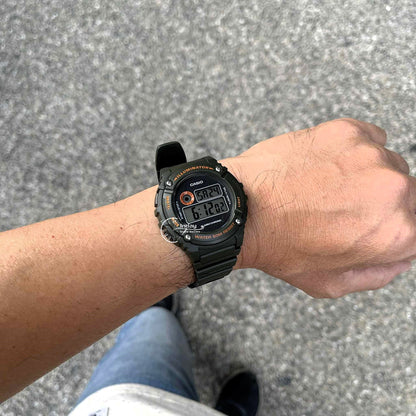 Casio Digital Men's Watch W-216H-3B Digital Resin Band Resin Glass Battery Life: 7 years