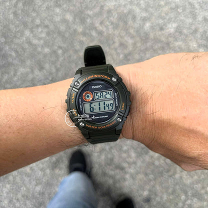 Casio Digital Men's Watch W-216H-3B Digital Resin Band Resin Glass Battery Life: 7 years