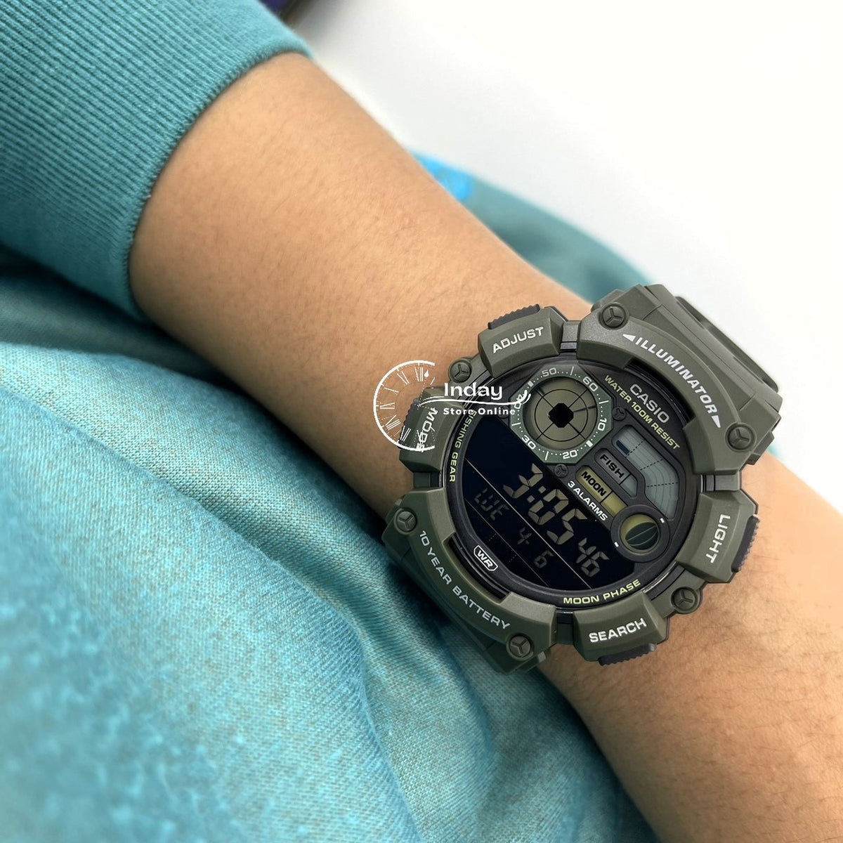 Ws Watch Casio Digital Men's Watch WS-1500H-3B Resin Band Resin Glass Battery L ...