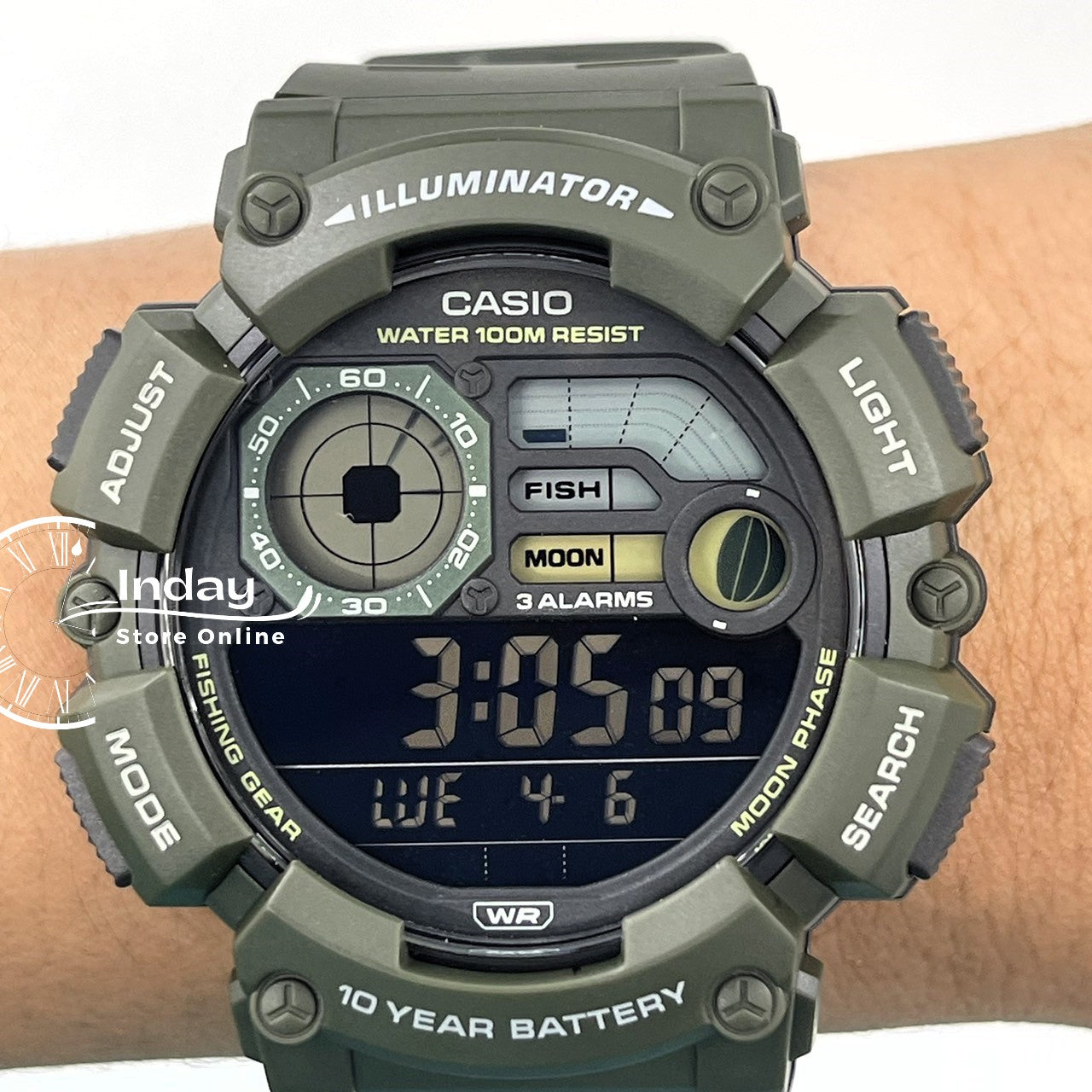 Casio Digital Men's Watch WS-1500H-3B Resin Band Resin Glass Battery Life: 10 years