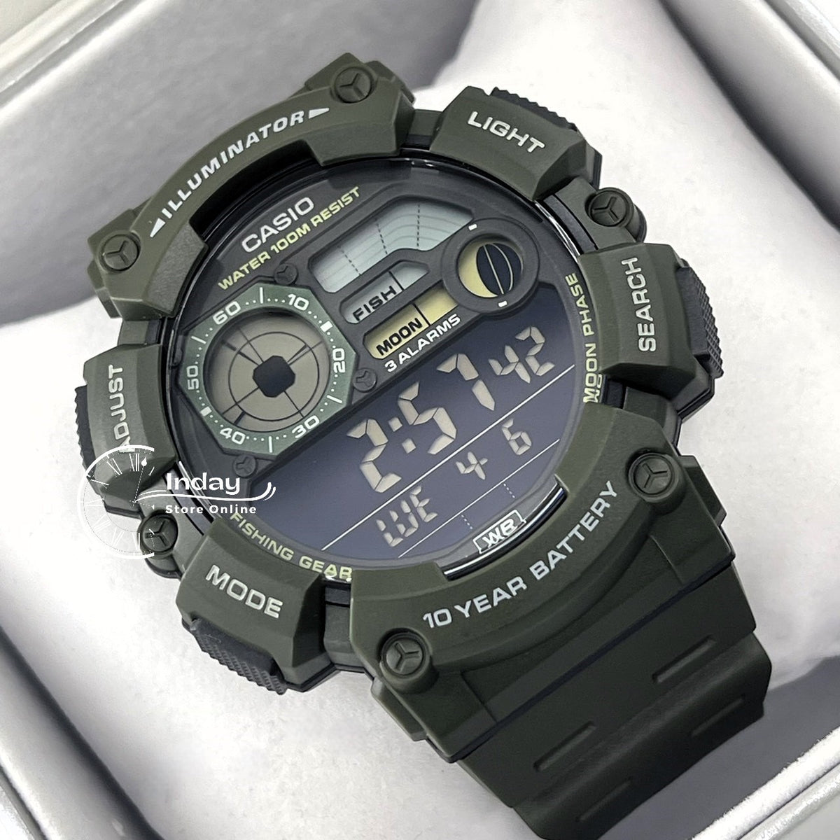 Ws Watch Casio Digital Men's Watch WS-1500H-3B Resin Band Resin Glass Battery L ...