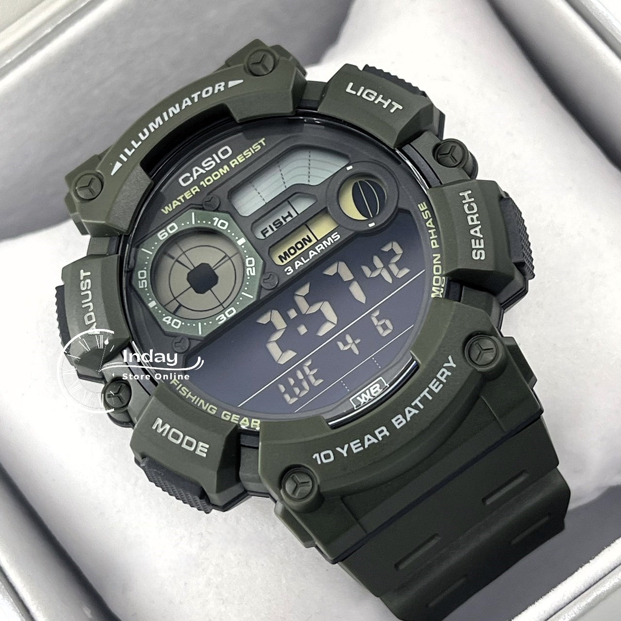 Casio Digital Men's Watch WS-1500H-3B Resin Band Resin Glass Battery Life: 10 years