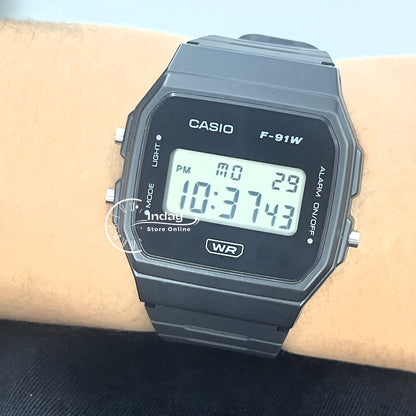 Casio Digital Women's Watch F-91WB-1A Bio-based Resin Band Battery Life: 7 years