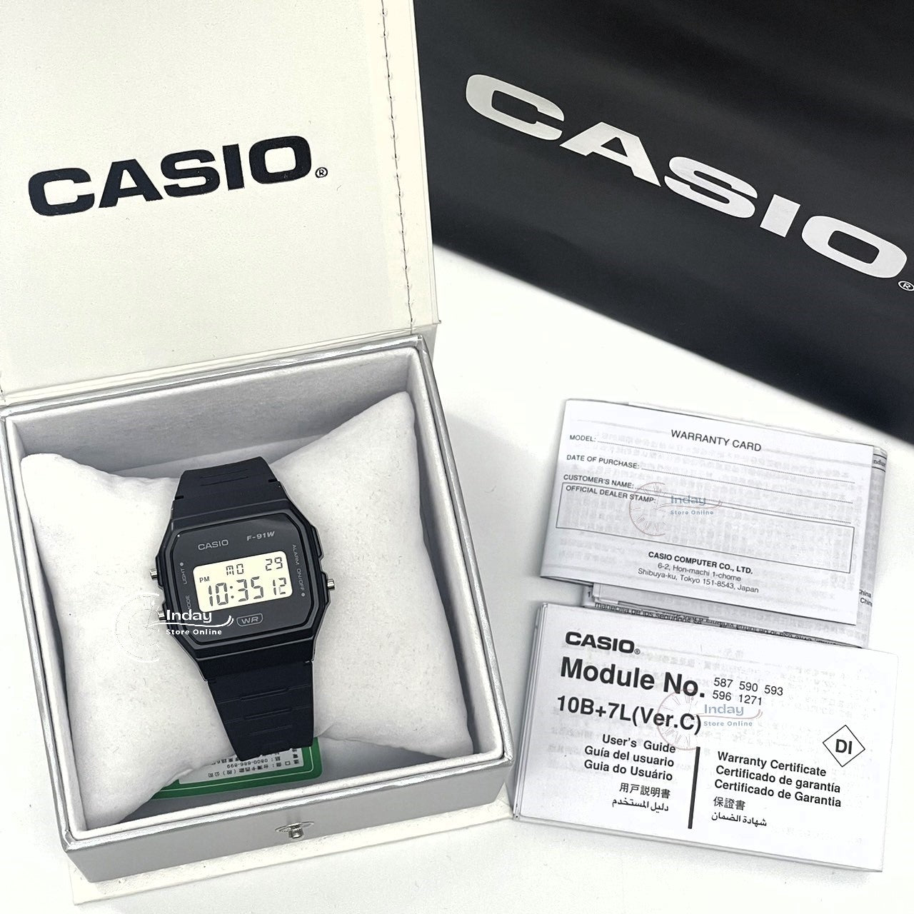 Casio Digital Women's Watch F-91WB-1A Bio-based Resin Band Battery Life: 7 years