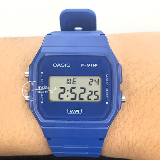 Casio Digital Women's Watch F-91WB-2A1 Bio-based Resin Band Battery Life: 7 years