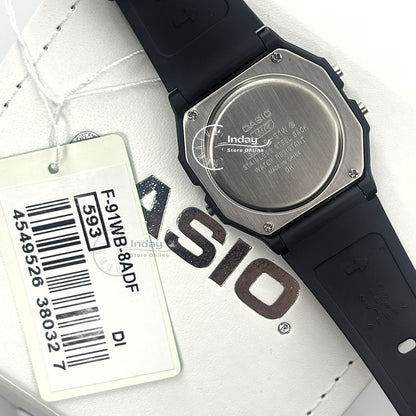 Casio Digital Women's Watch F-91WB-8A Bio-based Resin Band Battery Life: 7 years