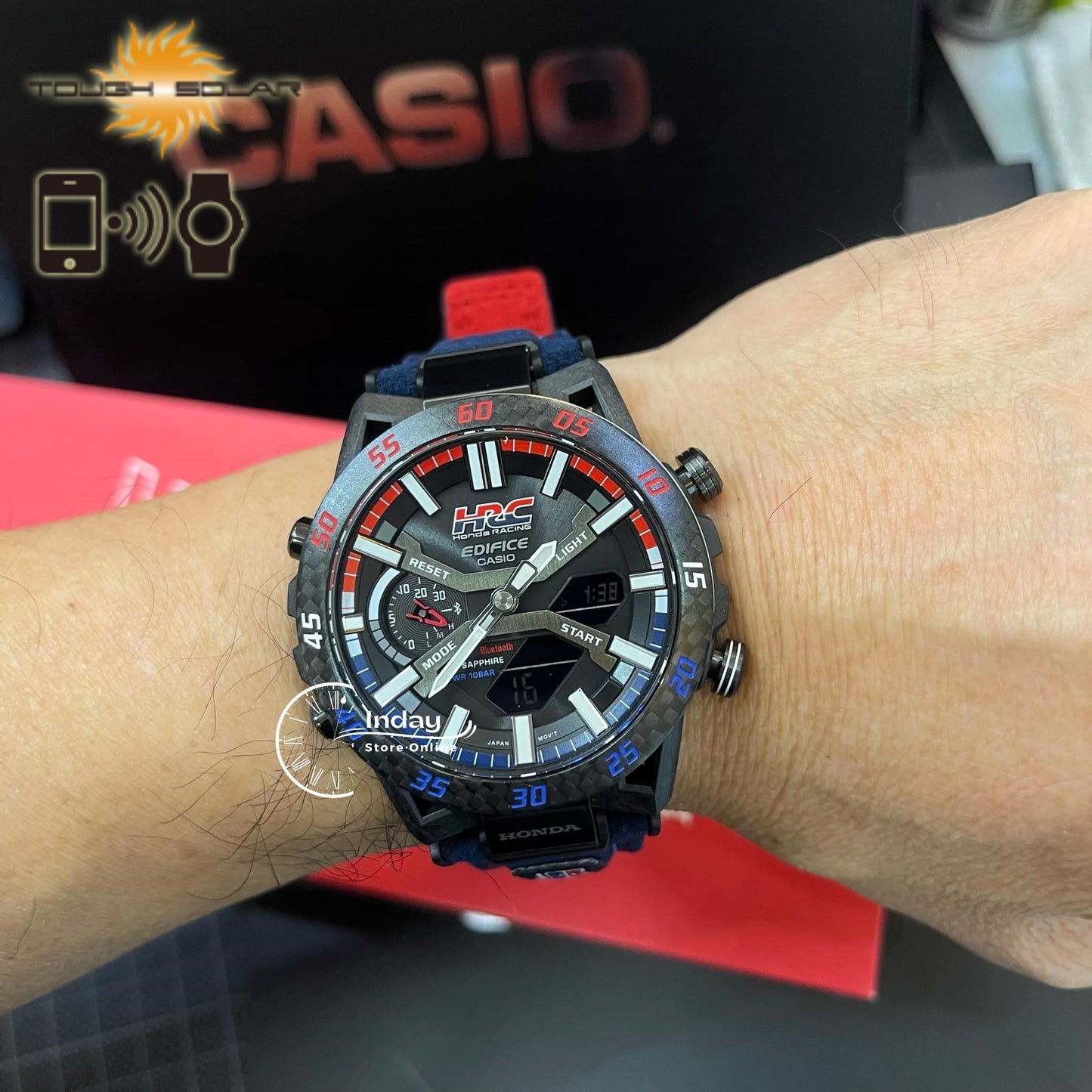 Casio Edifice Men's Watch ECB-2000HR-1A SOSPENSIONE Honda Racing Collaboration Mobile Link Bluetooth Tough Solar