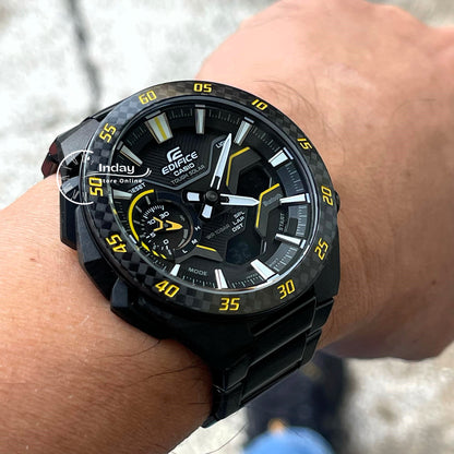 Casio Edifice Men's Watch ECB-2200RC-1A9 Mineral Glass Stainless Steel Band Bluetooth Tough Solar