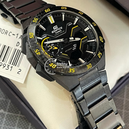 Casio Edifice Men's Watch ECB-2200RC-1A9 Mineral Glass Stainless Steel Band Bluetooth Tough Solar