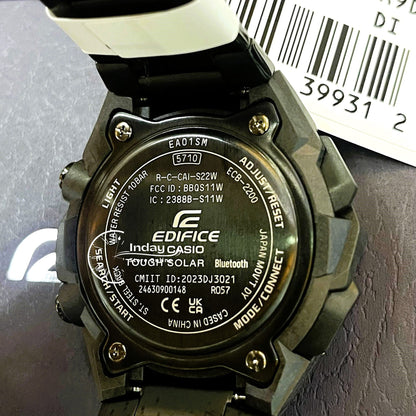 Casio Edifice Men's Watch ECB-2200RC-1A9 Mineral Glass Stainless Steel Band Bluetooth Tough Solar