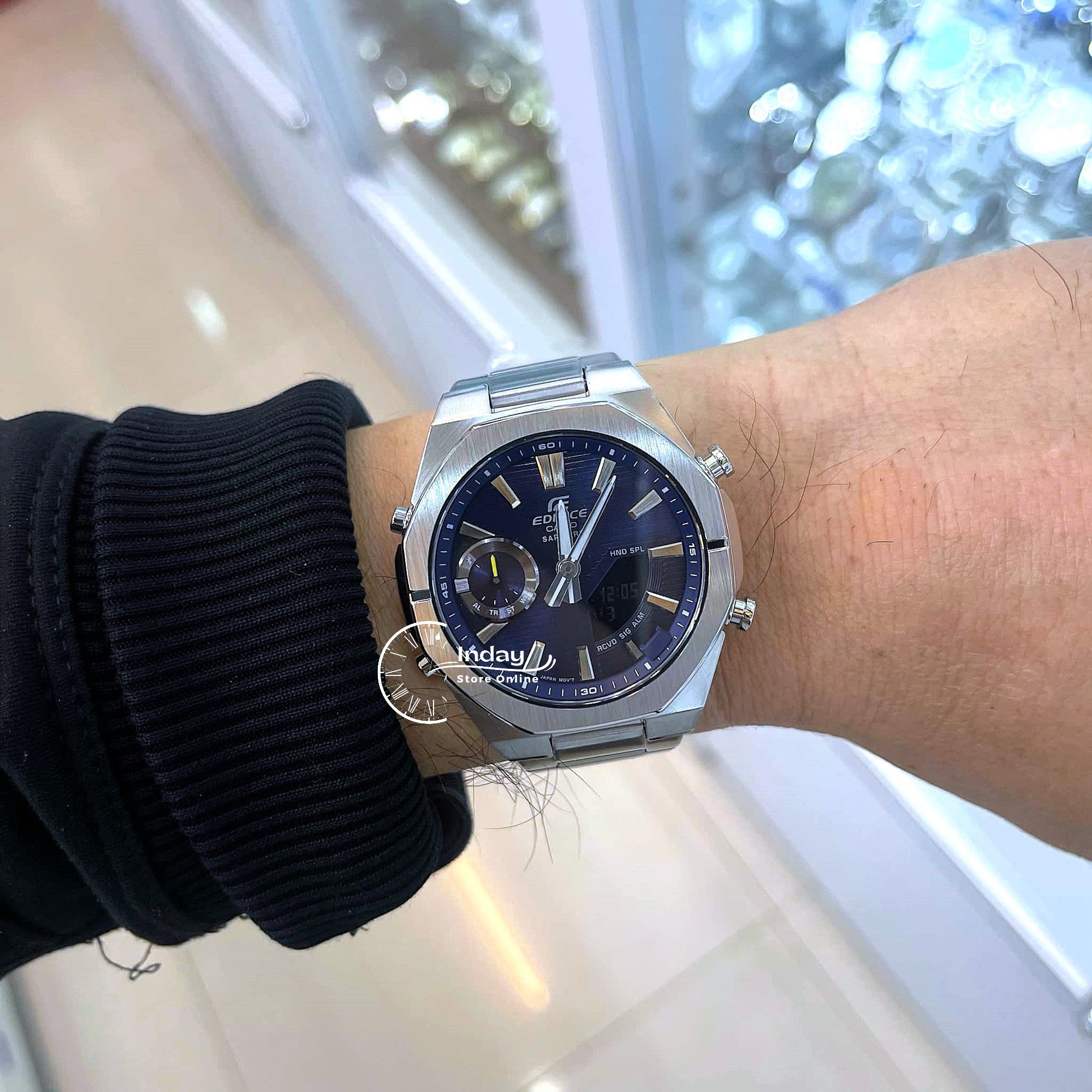Casio Edifice ECB-S10D-2AEF Orologio Uomo - Cronografo Sportivo, 10 ATM, Design Giapponese, Funzioni Multiple