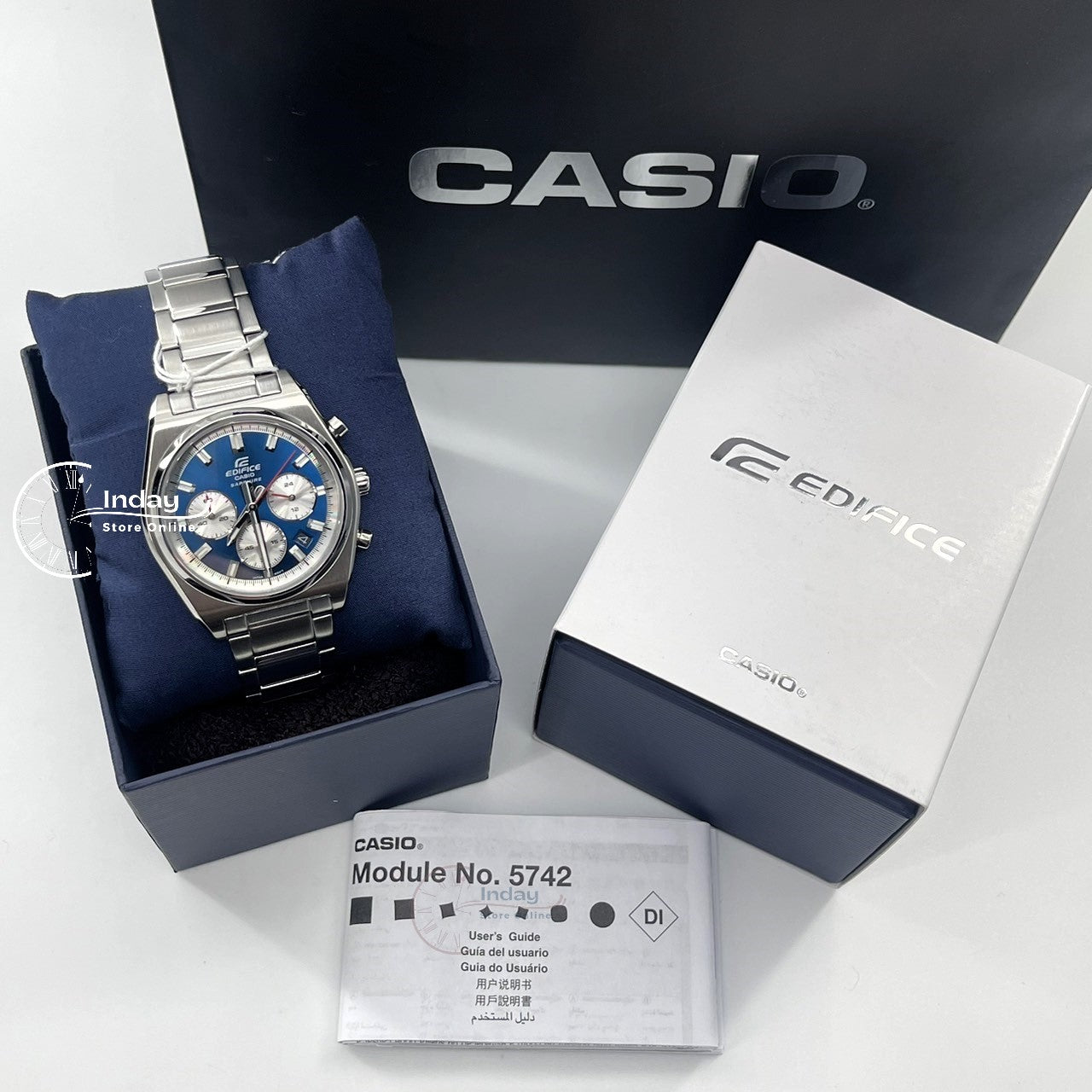 Casio Edifice Men's Watch EFB-730D-2A Stainless Steel Band Solid Band Sapphire Crystal