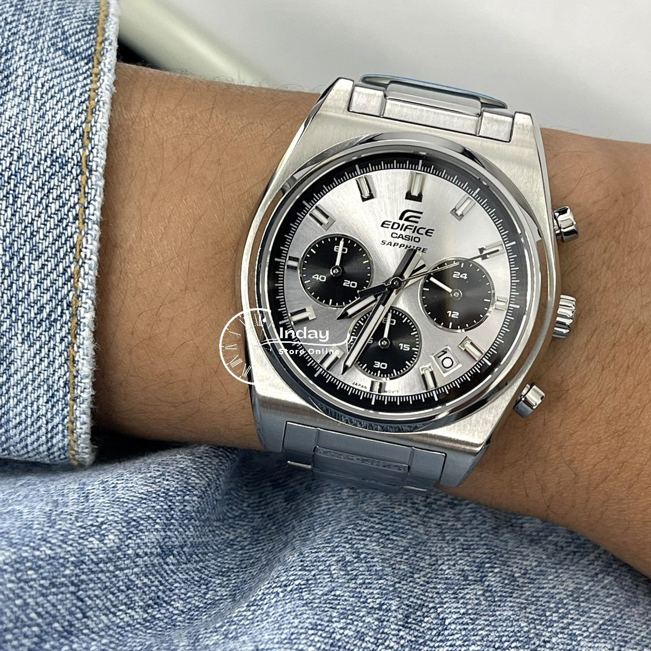 Casio Edifice Men's Watch EFB-730D-7A Stainless Steel Band Solid Band Sapphire Crystal