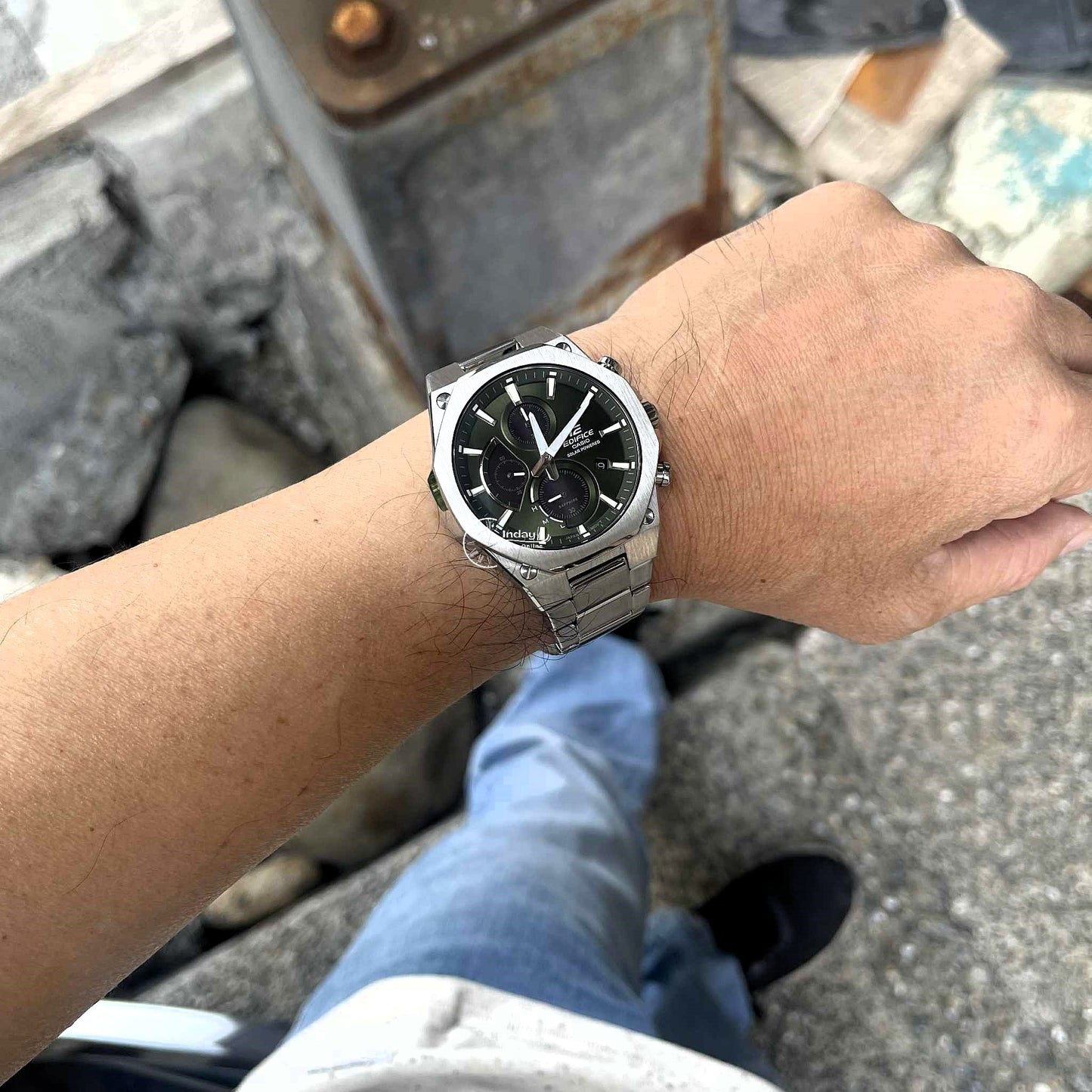 Casio Edifice Men's Watch EFS-S570D-3A Slim Line with Sapphire Crystal Solar Powered