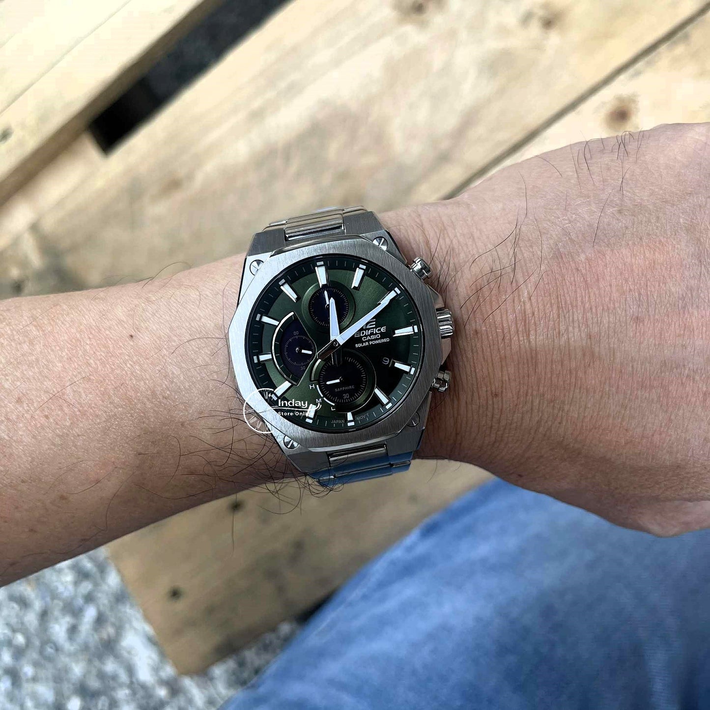 Casio Edifice Men's Watch EFS-S570D-3A Slim Line with Sapphire Crystal Solar Powered