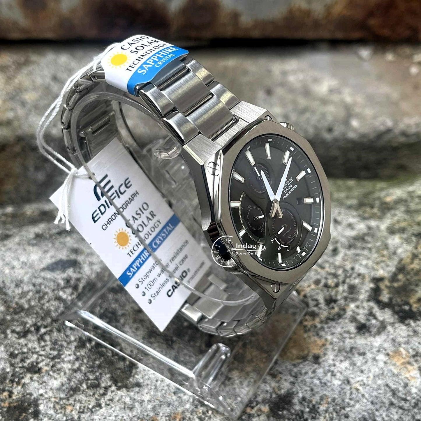 Casio Edifice Men's Watch EFS-S570D-3A Slim Line with Sapphire Crystal Solar Powered