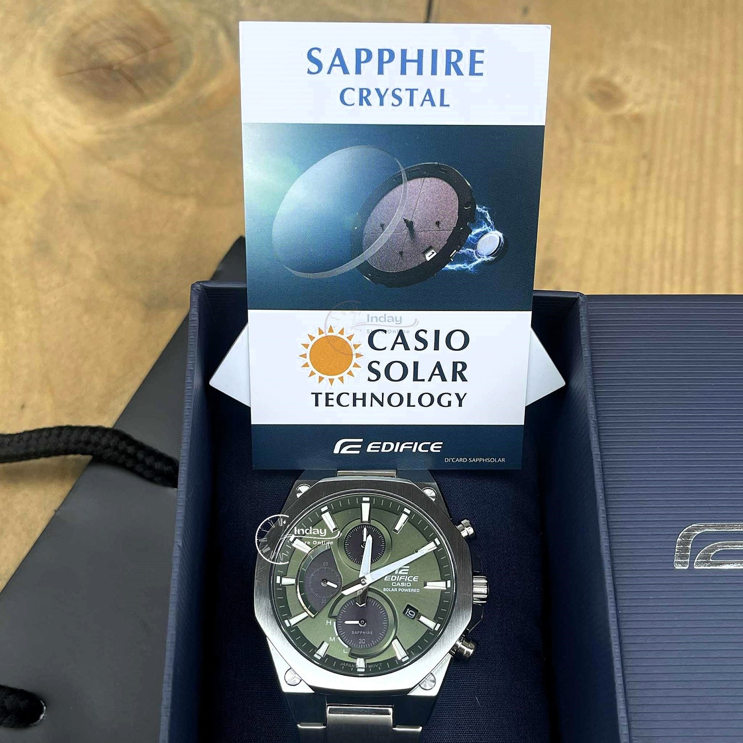 Casio Edifice Men's Watch EFS-S570D-3A Slim Line with Sapphire Crystal Solar Powered