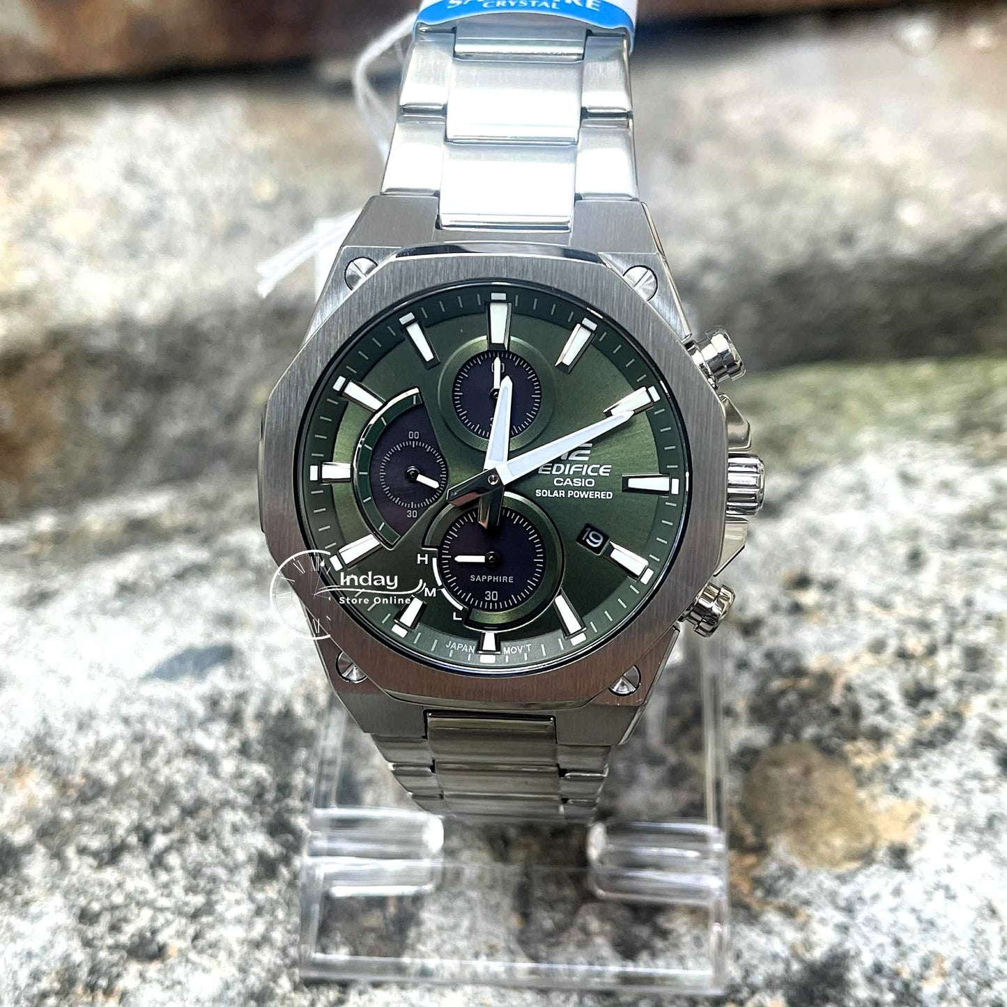 Casio Edifice Men's Watch EFS-S570D-3A Slim Line with Sapphire Crystal Solar Powered