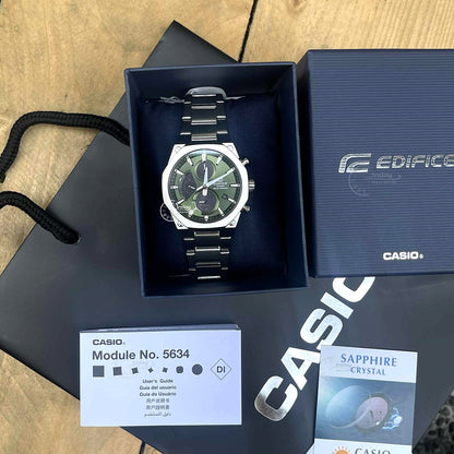 Casio Edifice Men's Watch EFS-S570D-3A Slim Line with Sapphire Crystal Solar Powered