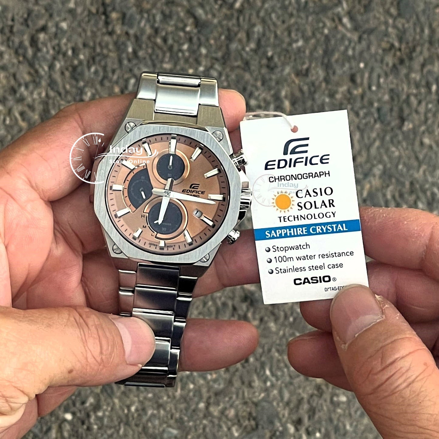 Casio Edifice Men's Watch EFS-S570D-5A Slim Line with Sapphire Crystal Solar Powered