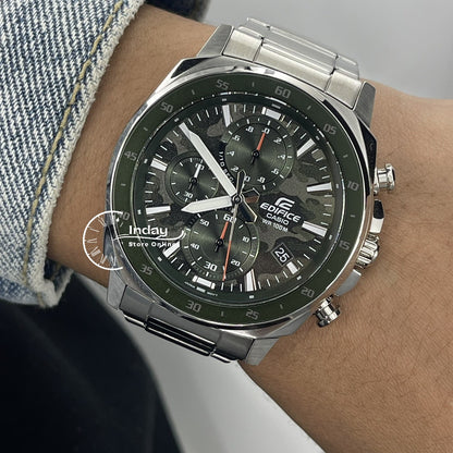 Casio Edifice Men's Watch EFV-600D-3C Standard Chronograph Stainless Steel Band Mineral Glass