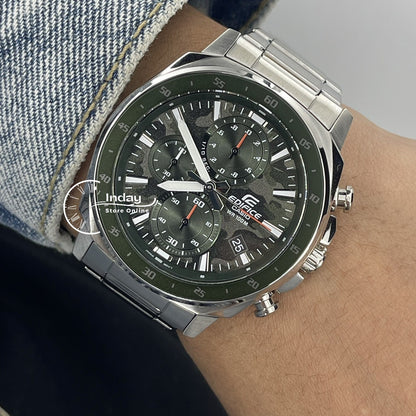 Casio Edifice Men's Watch EFV-600D-3C Standard Chronograph Stainless Steel Band Mineral Glass