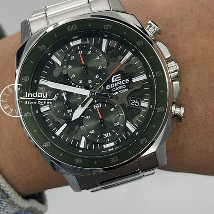 Casio Edifice Men's Watch EFV-600D-3C Standard Chronograph Stainless Steel Band Mineral Glass