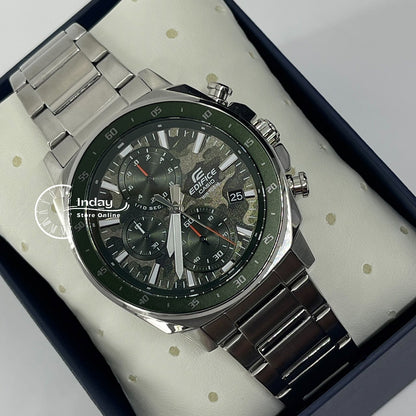 Casio Edifice Men's Watch EFV-600D-3C Standard Chronograph Stainless Steel Band Mineral Glass