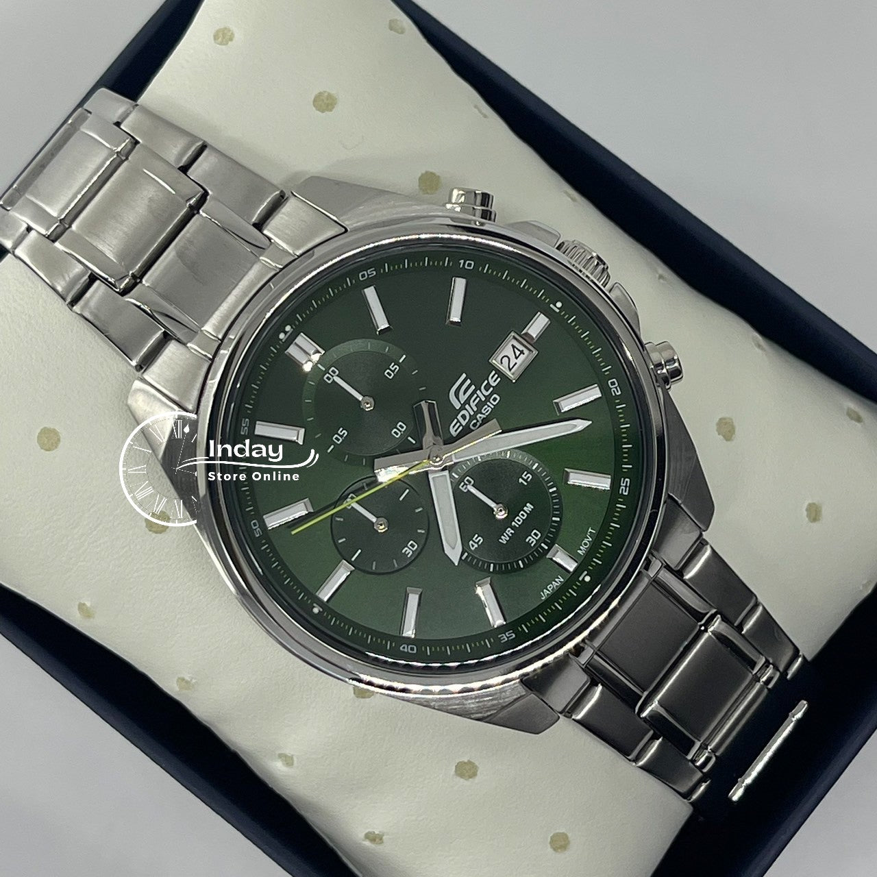 Casio Edifice Men's Watch EFV-610D-3C Standard Chronograph Stainless Steel Band Mineral Glass