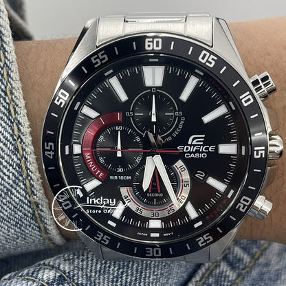 Casio Edifice Men's Watch EFV-620D-1A4 Chronograph Stainless Steel Band Mineral Glass