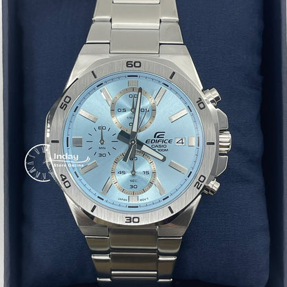 Casio Edifice  Men's Watch EFV-640D-2B Mineral Glass Stainless Steel Band