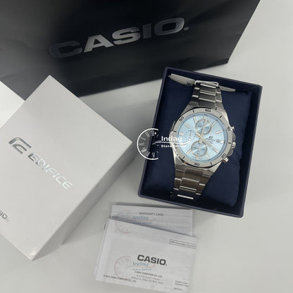 Casio Edifice  Men's Watch EFV-640D-2B Mineral Glass Stainless Steel Band