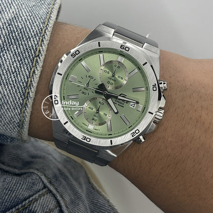 Casio Edifice  Men's Watch EFV-640D-3A Mineral Glass Stainless Steel Band