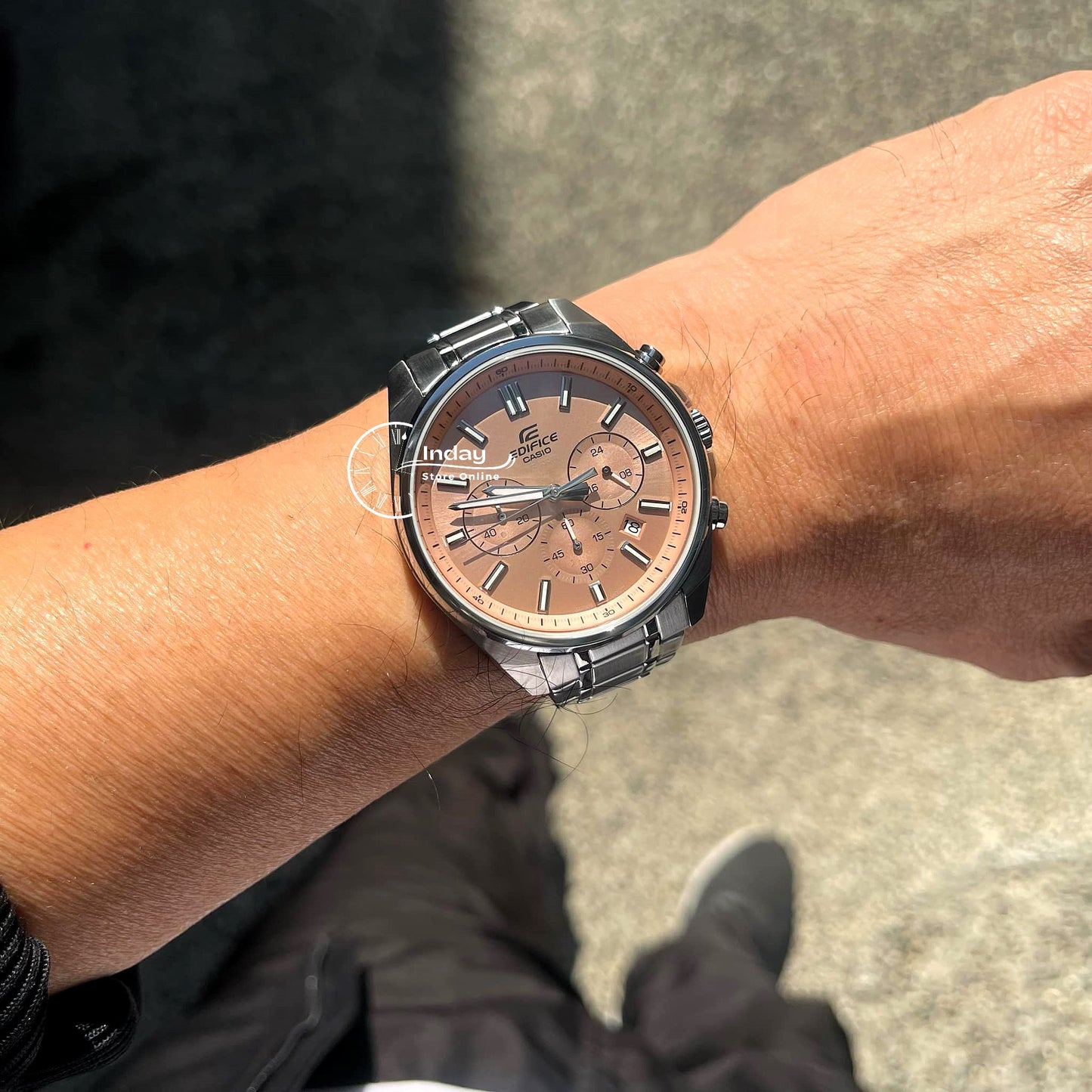 Casio Edifice Men's Watch EFV-650D-4A Mineral Glass Standard Chronograph Stainless Steel Band