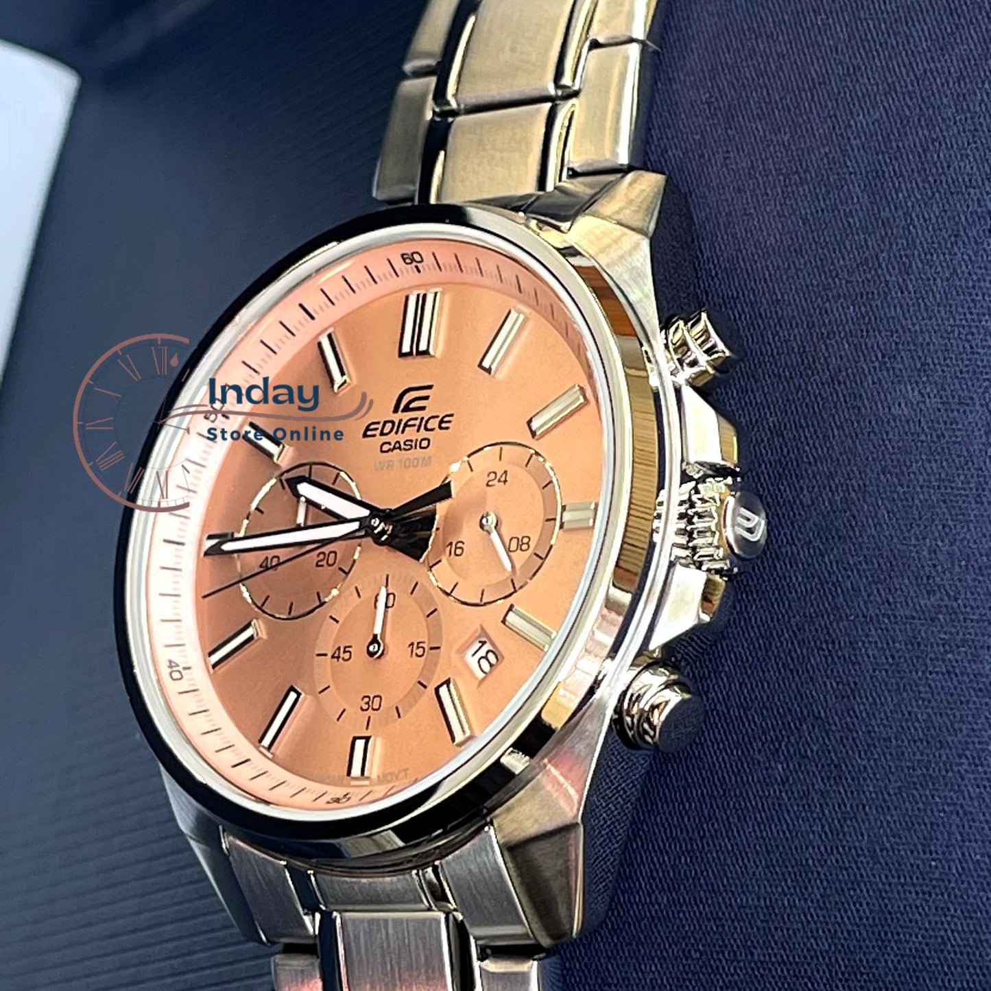 Casio Edifice Men's Watch EFV-650D-4A Mineral Glass Standard Chronograph Stainless Steel Band