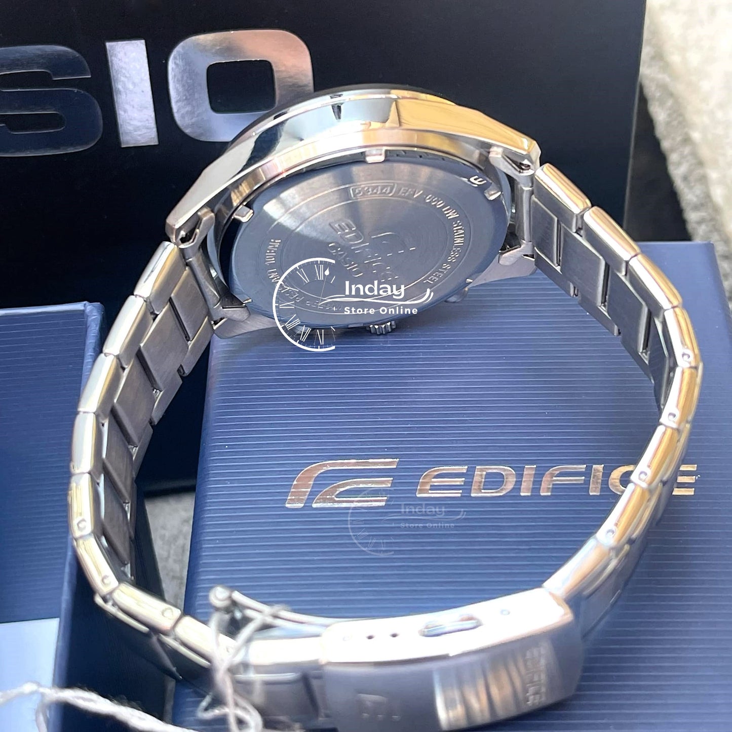 Casio Edifice Men's Watch EFV-650D-4A Mineral Glass Standard Chronograph Stainless Steel Band