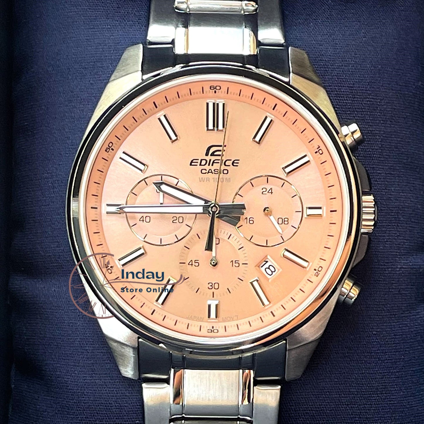 Casio Edifice Men's Watch EFV-650D-4A Mineral Glass Standard Chronograph Stainless Steel Band