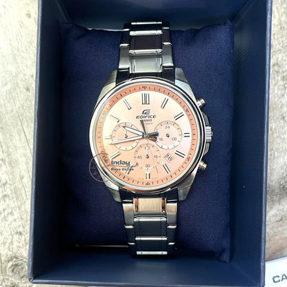 Casio Edifice Men's Watch EFV-650D-4A Mineral Glass Standard Chronograph Stainless Steel Band