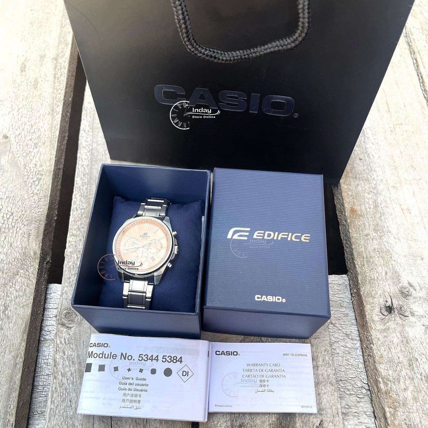 Casio Edifice Men's Watch EFV-650D-4A Mineral Glass Standard Chronograph Stainless Steel Band