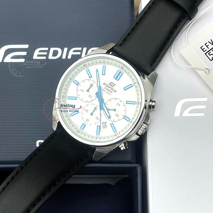Casio Edifice Men's Watch EFV-650L-7A Mineral Glass Standard Chronograph Genuine Leather Band