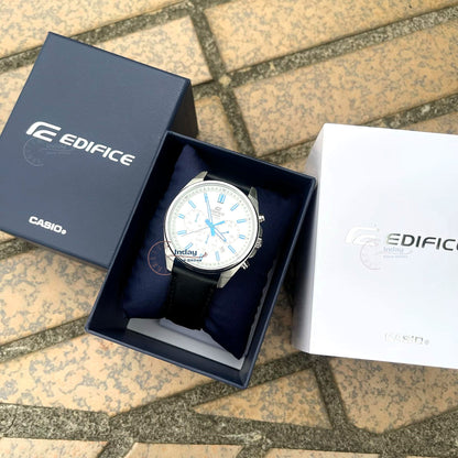 Casio Edifice Men's Watch EFV-650L-7A Mineral Glass Standard Chronograph Genuine Leather Band