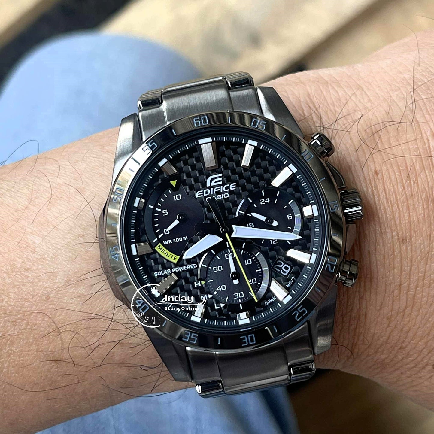 Casio Edifice Men's Watch EQS-930DC-1A Solar Powered Chronograph Stainless Steel Band
