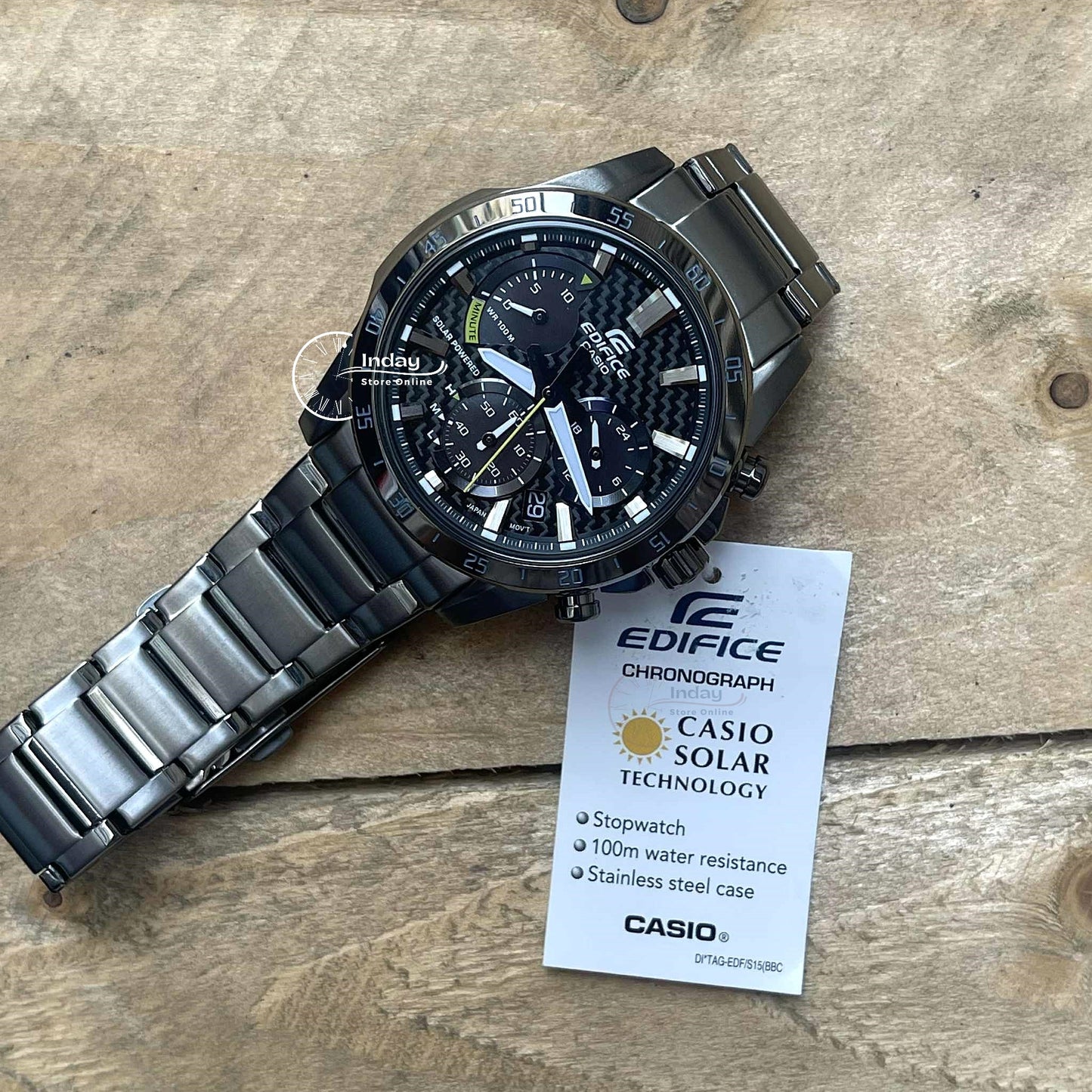 Casio Edifice Men's Watch EQS-930DC-1A Solar Powered Chronograph Stainless Steel Band