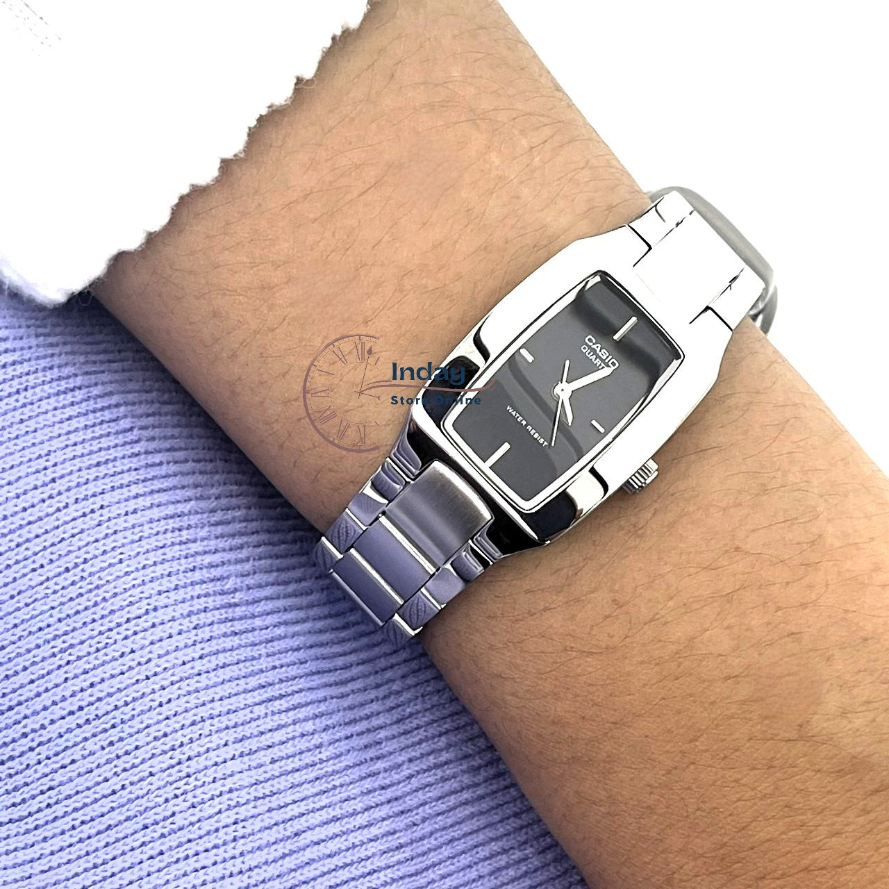Casio Fashion Women's Watch LTP-1165A-1C2 Silver/Black Stainless Steel Band Mineral Glass