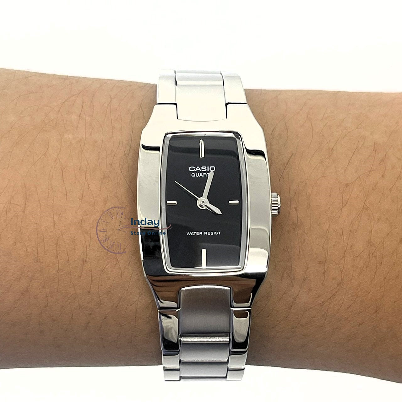 Casio Fashion Women's Watch LTP-1165A-1C2 Silver/Black Stainless Steel Band Mineral Glass