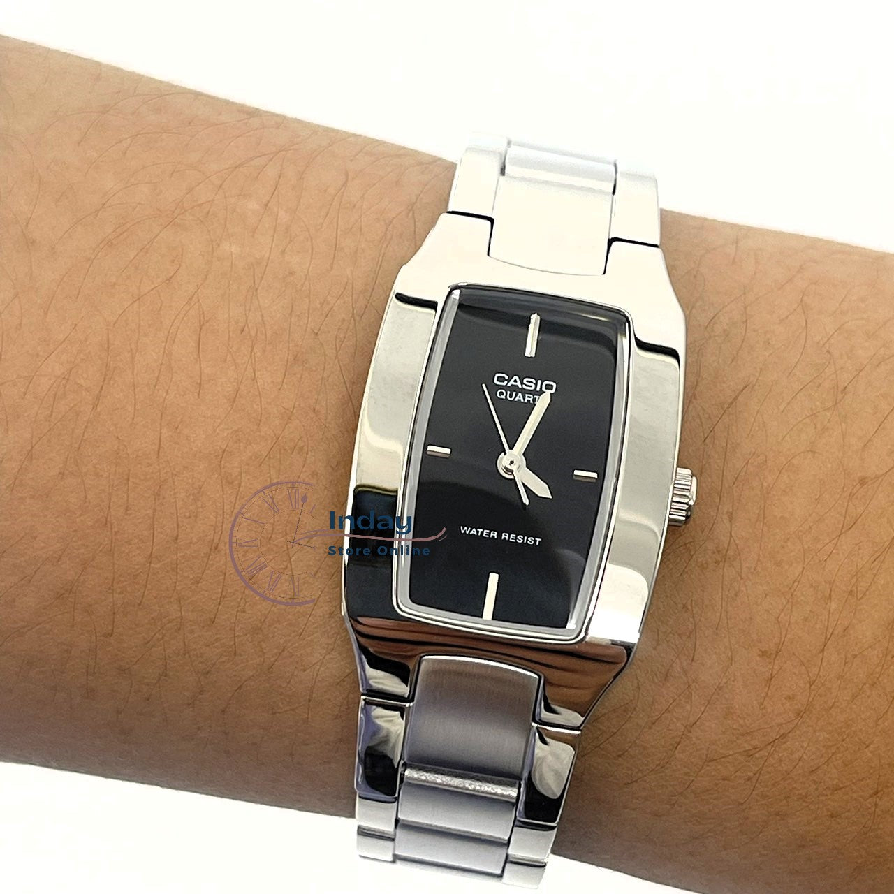 Casio Fashion Women's Watch LTP-1165A-1C2 Silver/Black Stainless Steel Band Mineral Glass