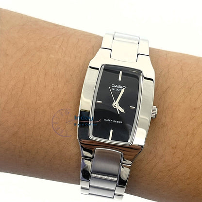 Casio Fashion Women's Watch LTP-1165A-1C2 Silver/Black Stainless Steel Band Mineral Glass
