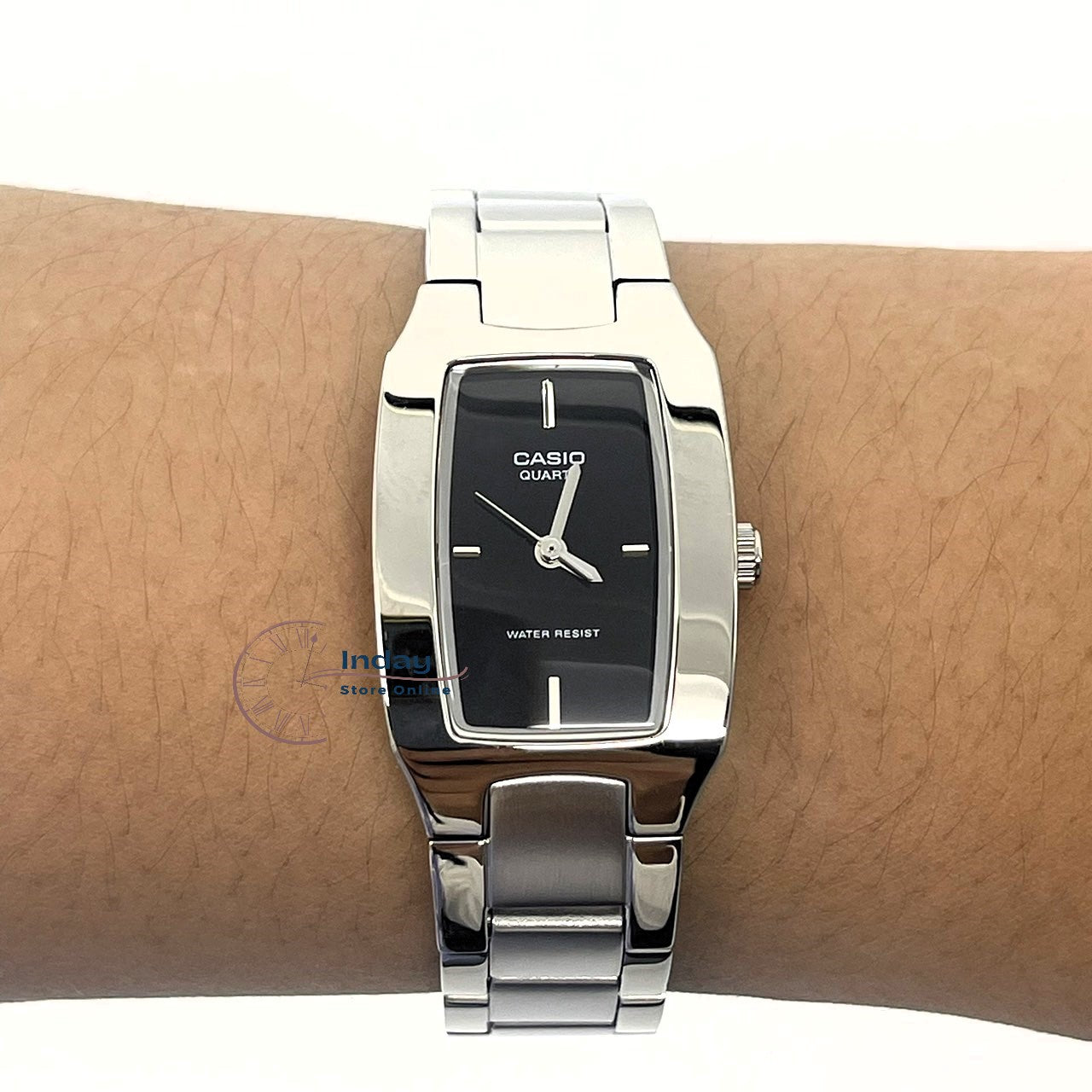Casio Fashion Women's Watch LTP-1165A-1C2 Silver/Black Stainless Steel Band Mineral Glass